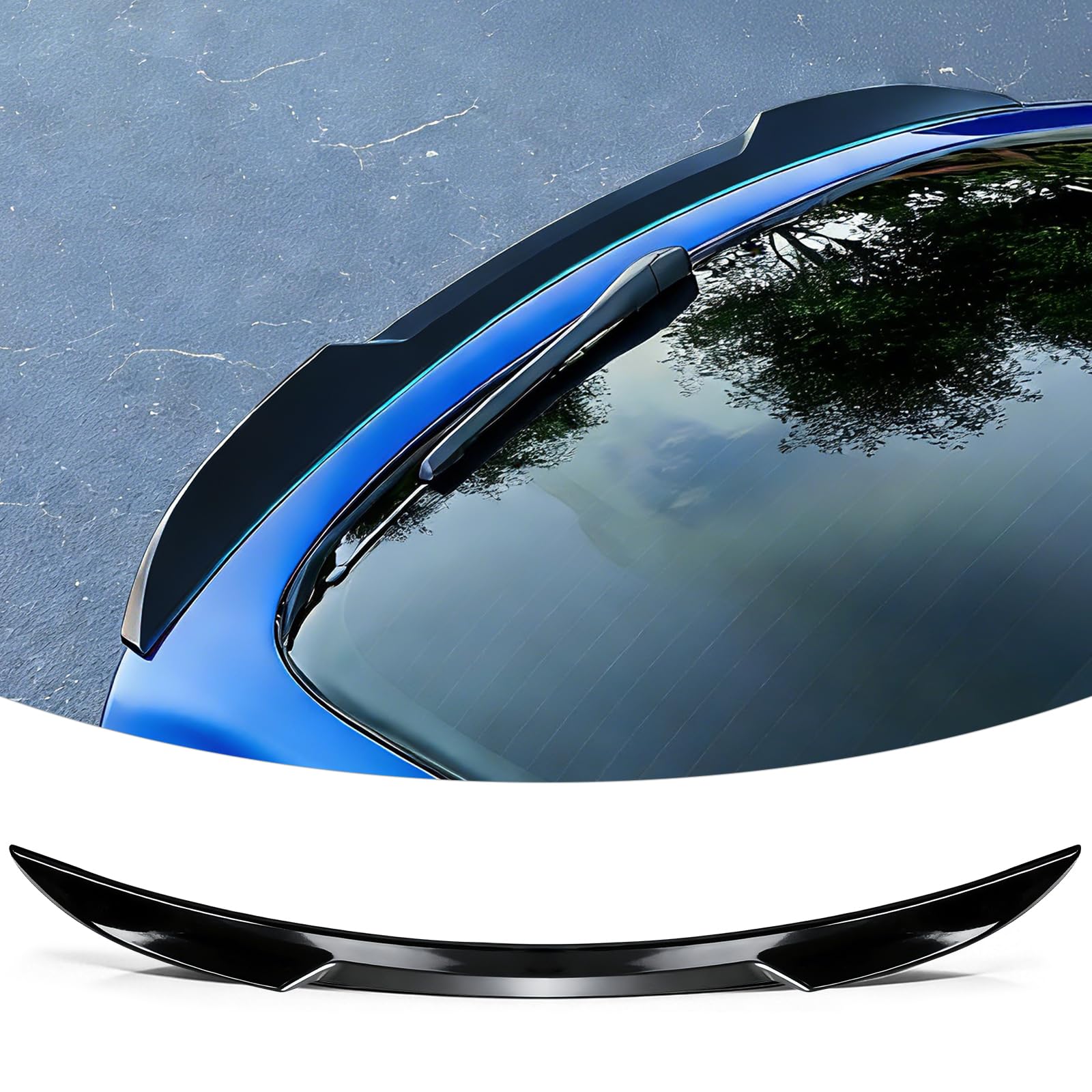 View 1 of *** STOCK PHOTO REFERENCE ONLY *** 
Spoiler Compatible with Honda Civic Hatchback 2026, 2022-2025 Rear Spoiler Wing Lip Exterior Accessories Spoiler Trunk for Civic Hatchback (Glossy Black)