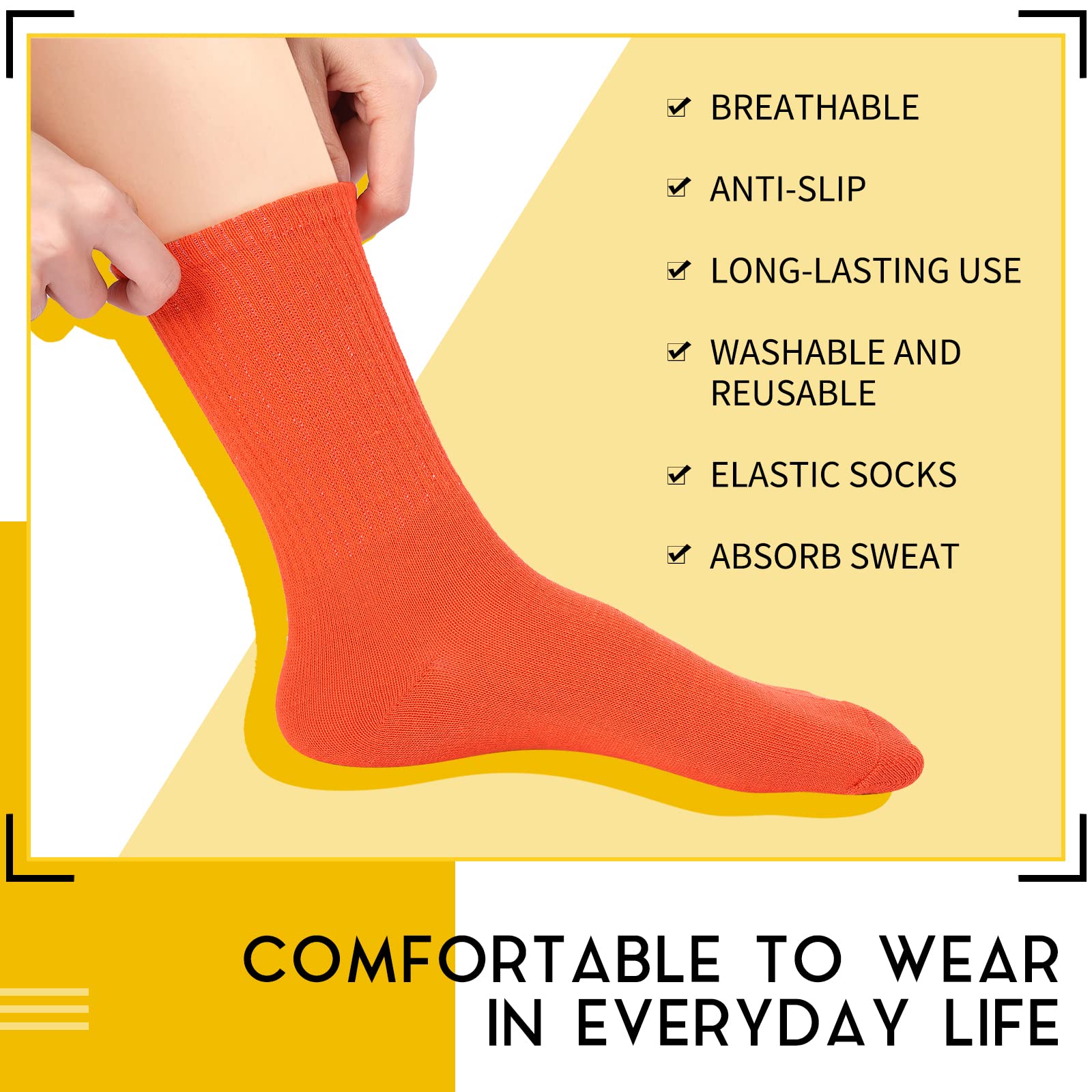 Handepo 60 Paar bunte Damensocken, einfarbig, leichte Sportsocken, Größe 39-42, Baumwollsocken, lässige Laufsocken für Weihnachten, Damen, Mädchen, Geschenk, Leuchtende Farben, 37.5-42 EU