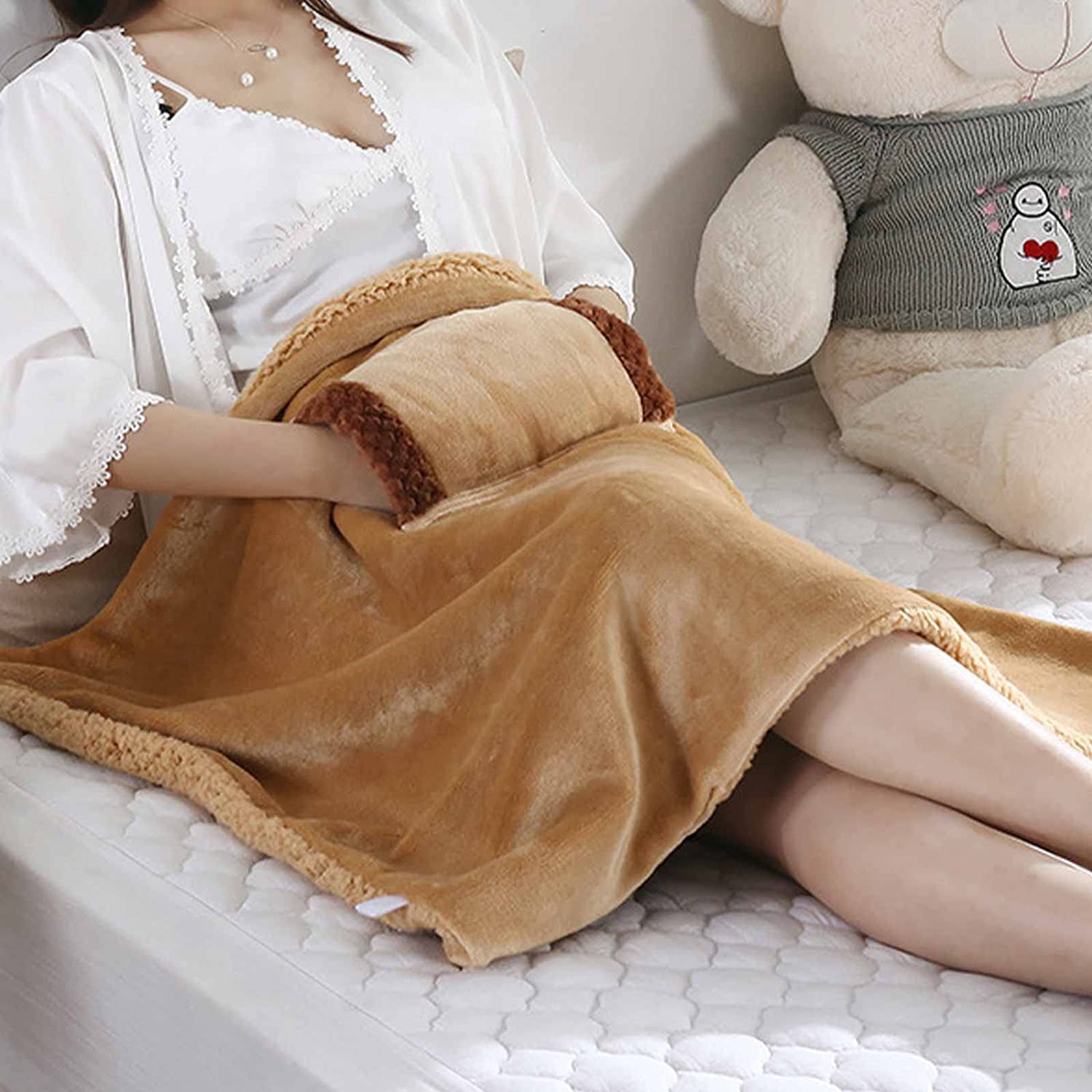 Scialle riscaldata con USB, coperta riscaldata e riscaldata, coperta elettrica in flanella, riscaldata e lavabile, per viaggi, ufficio, casa, all'aperto e veicolo, 60 x 80 cm.