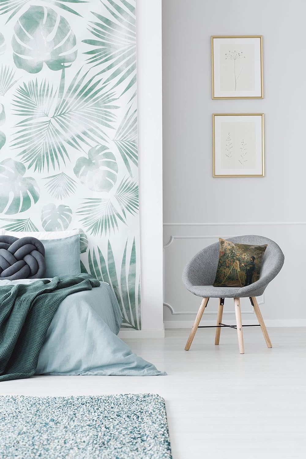 C Charlotte Home Furnishings Inc Monet Painting European Cushion Cover | Decorative Cushion Case with Cotton Viscose & Polyester | 18x18 Inch Cushion Cover for Living Room Couches and Sofas