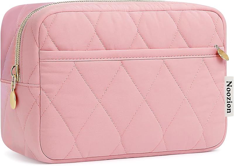 Necessaire de maquiagem Noozion em nylon, modelo NO2501, Darkpink, com compartimentos e zíper