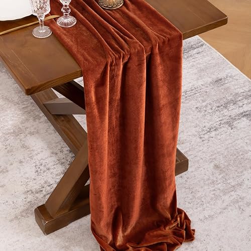 Miniatura 8 de Socomi Camino de mesa de terciopelo verde esmeralda de 20 x 120 pulgadas, 10 pies, lujoso algodón grueso, Navidad, Acción de Gracias, camino de boda