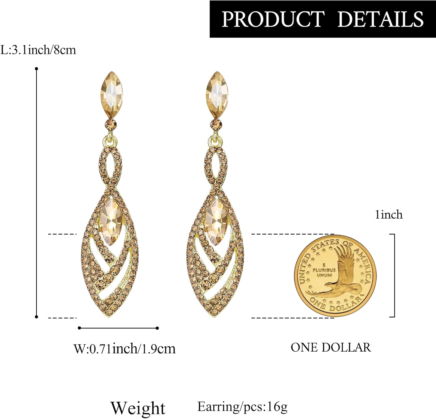 BriLove Women's Crystal Gorgeous Twisted Dual Chandelier Teardrop Fashion Pierced Dangle Earrings - Image 6