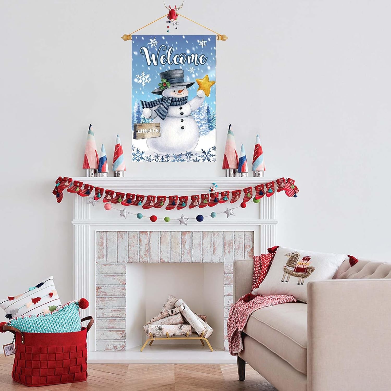 12x18 inch Winter Snowman Garden Flag 12x18 Double Sided Welcome Garden Flag for Outside Snowman Snowflake Pine Tree Decorations Yard Flag Outdoor - Image 5