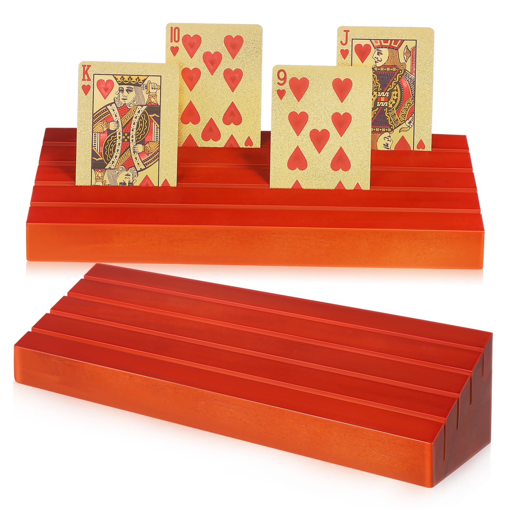 Abaodam 2piezas Soporte De Madera para Cartas De Titulares De Cartas Verticales Base De Madera para Póker Diseño Elegante y Práctico para Mesa y Estrategia