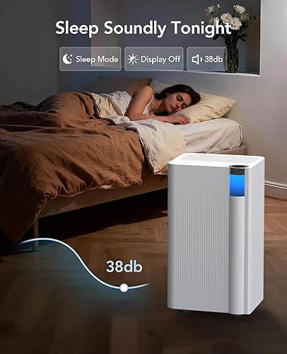 Miniatura 8 de Deshumidificador de 2500 pies cuadrados para sótano con manguera de drenaje máximo 34 pintas, deshumidificadores para el hogar, habitación grande,