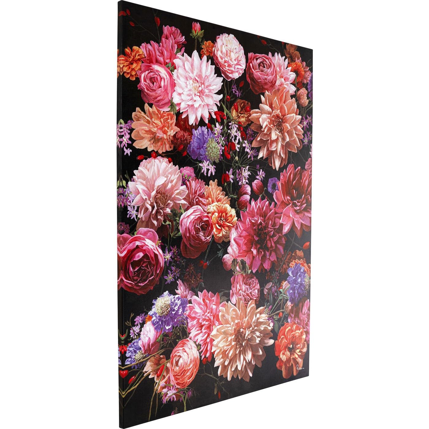 Kare Design Bild Touched Flower Bouquet, Pink, Baumwollleinwand, Massivholz Rahmen, 200x140x3,5cm