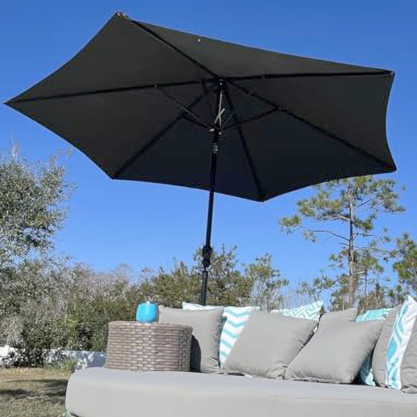 Replacement Canopy for Market Umbrella 6.5-11.5ft 6/8 Ribs Design UV-Resistant Polyester Outdoor Patio Sun Shade Cover
