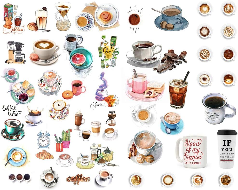 Amazon Com Seasonstorm Cafe Cup Logo Kawaii Aesthetic Happy Planner Diary Journal Stationery Scrapbooking Stickers Travel Art Supplies Office Products