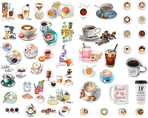 Seasonstorm Cafe Cup Logo Kawaii Estético Happy Planner Diario Diario Papelería Scrapbooking Pegatinas Viajes Arte Suministros