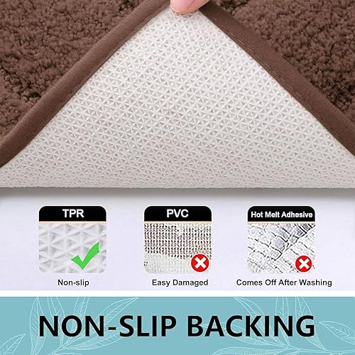 Miniatura 174 de Buganda Alfombras de baño, 24" x 16", Alfombras de baño de microfibra suaves y absorbentes, Alfombra de ducha esponjosa antideslizante, Alfombras de