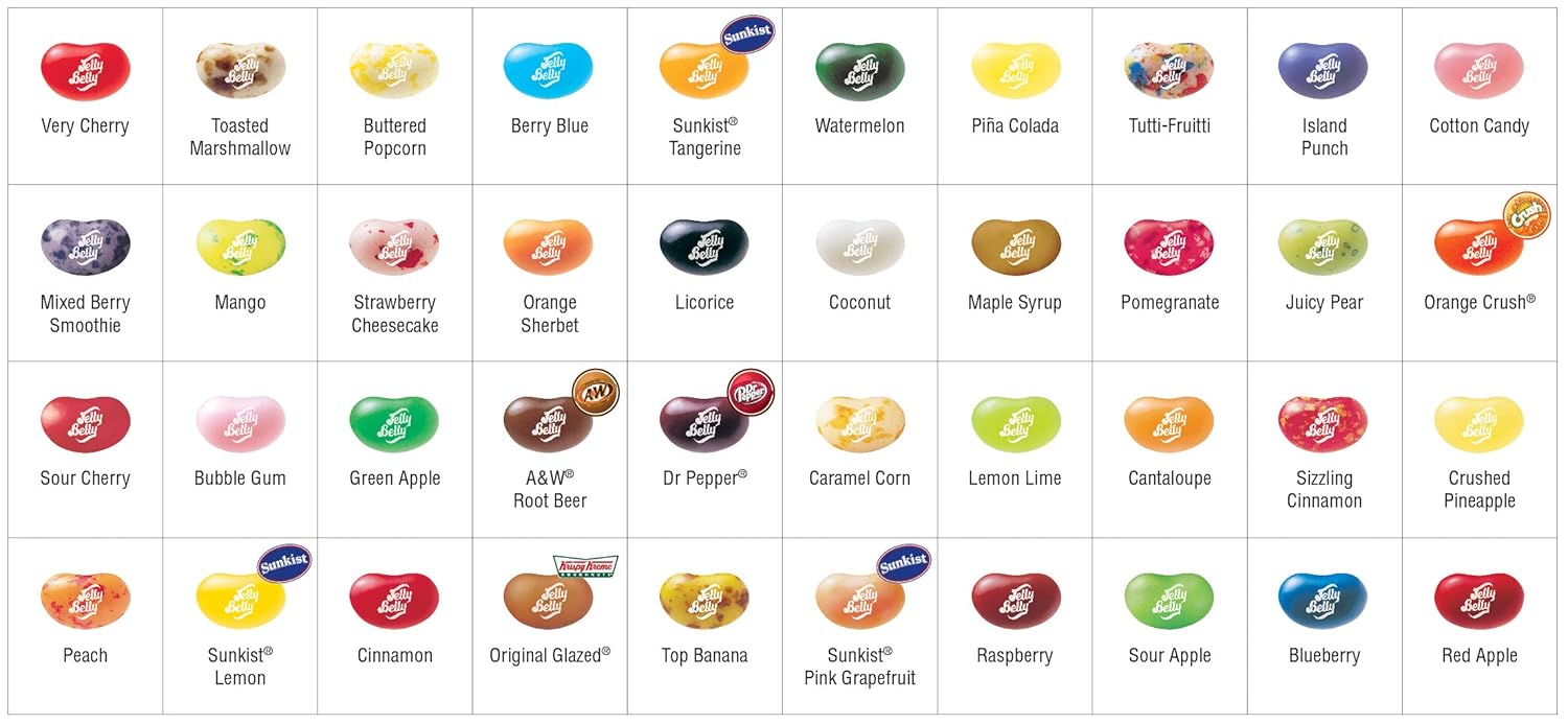 Jelly Belly 40-Flavor Clear Gift Box - Genuine, Official, Straight from the Source : Grocery & Gourmet Food