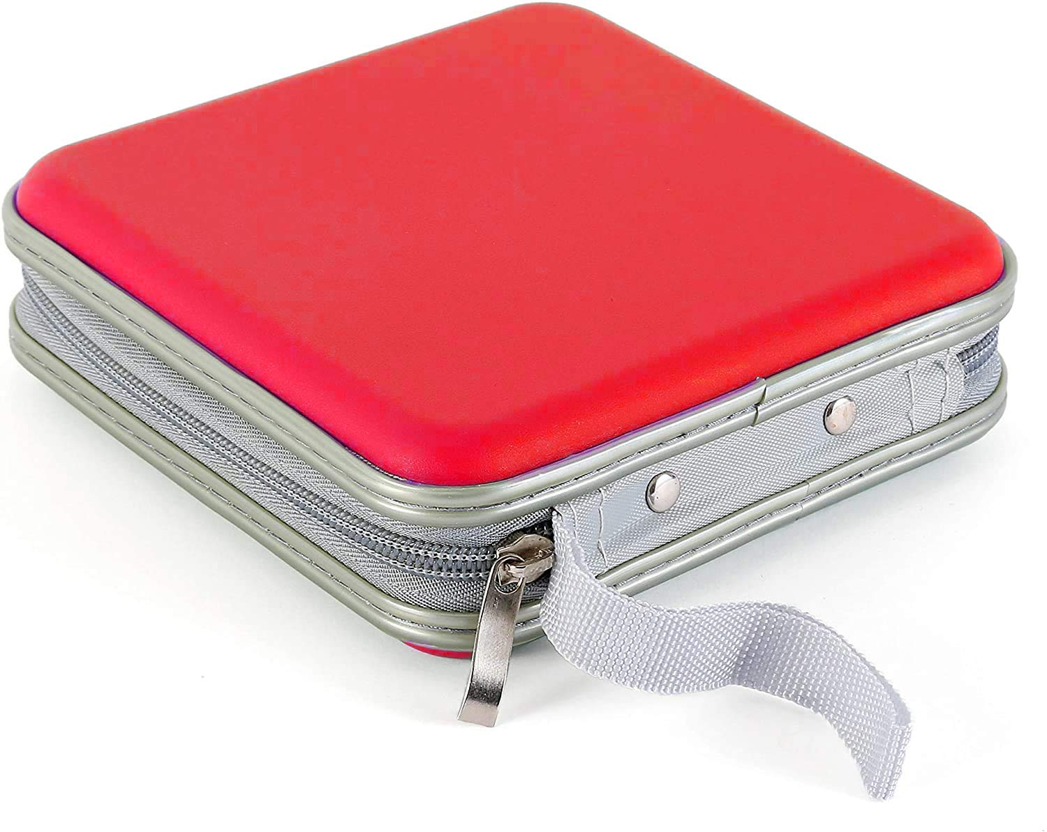 Gadget Hoppa Red 36 Capacity Cd Dvd Case Wallet Hard Cover Carry Case Portable Storage Organiser Bag