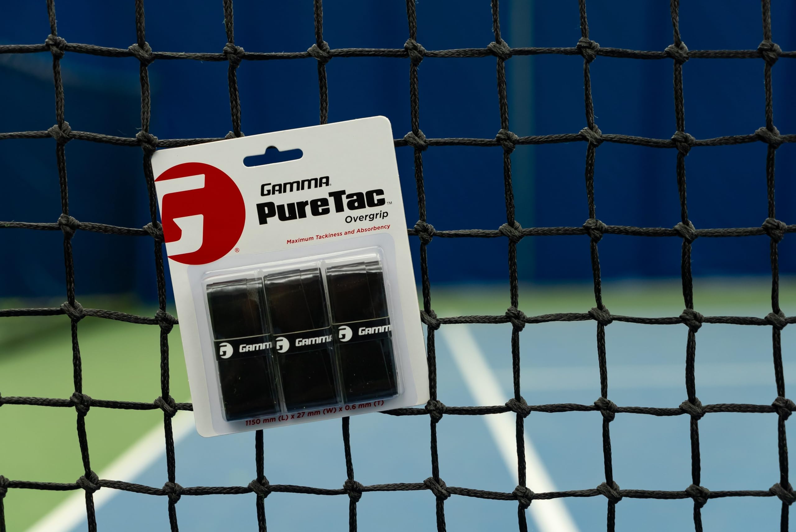 Gamma Tennis PureTac OVERGRIP, extra appiccicoso, durevole, assorbe l'umidità, bianco, nero (confezione da 1, 3 o 12 pezzi)