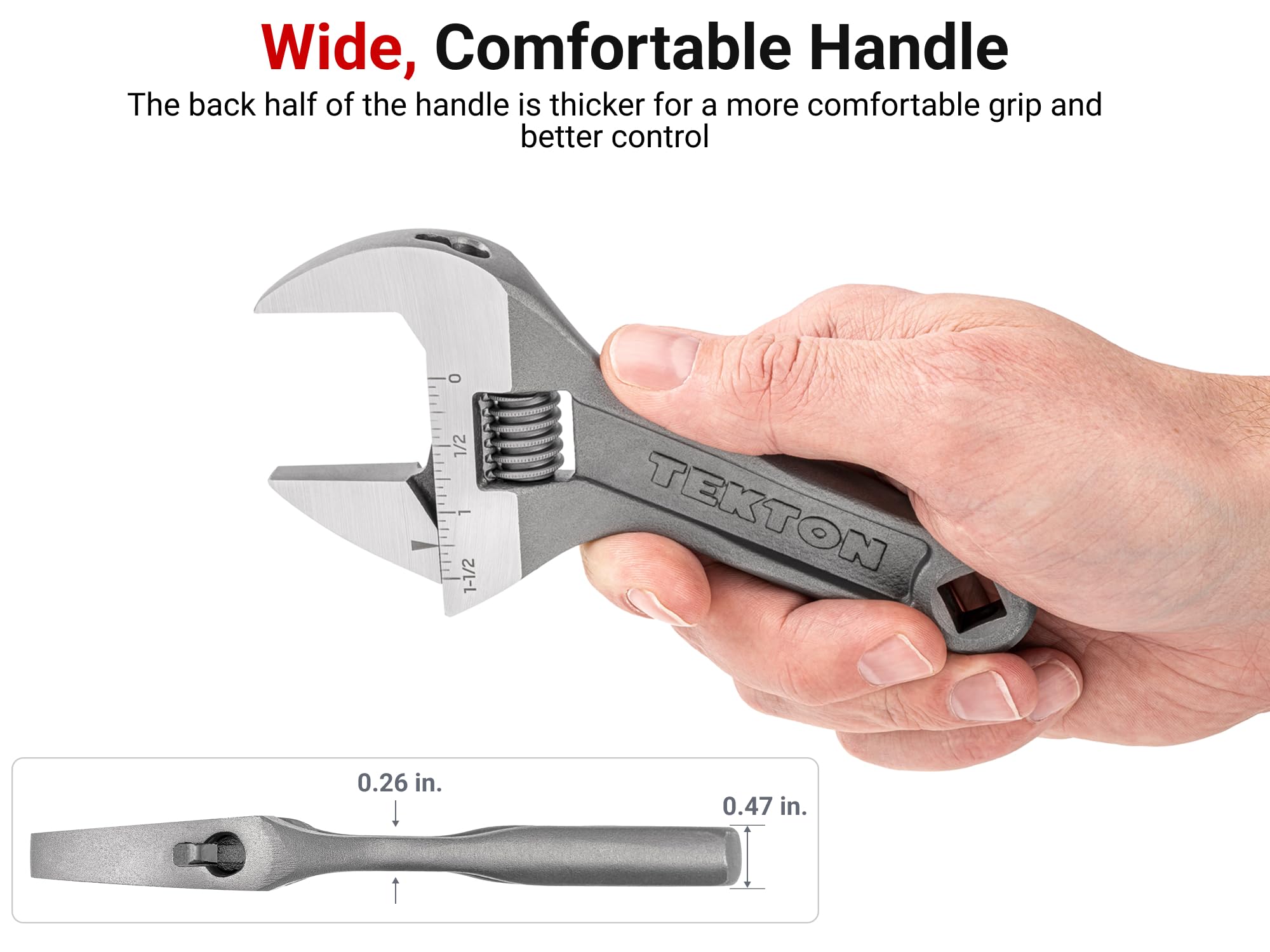 TEKTON 15,2 cm verstellbarer Schraubenschlüssel (3,8 cm Backenkapazität) | WSA04122