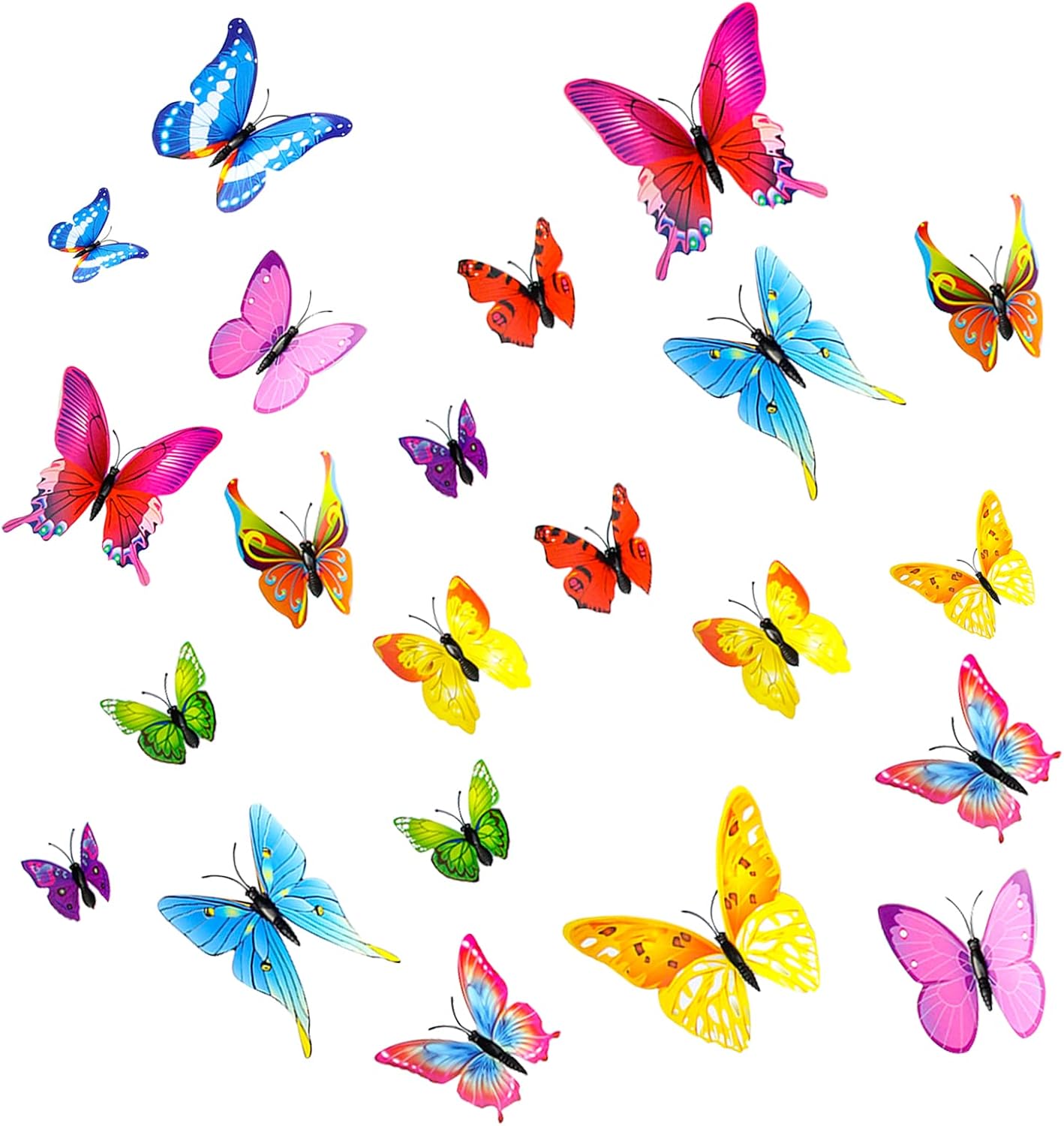 BLMHTWO 24 Pieces 3D Butterfly Wall Decor Butterfly Wall