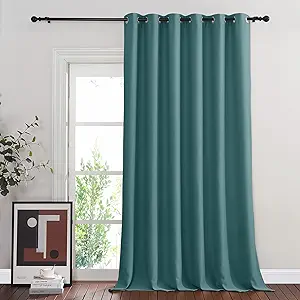 NICETOWN Blackout Room Darkening Window Curtain - Thermal Insulated Solid Grommet Blackout Curtain/Drape for Living Room/Villa (Sea Teal, Single Panel, 80 by 108-inch)