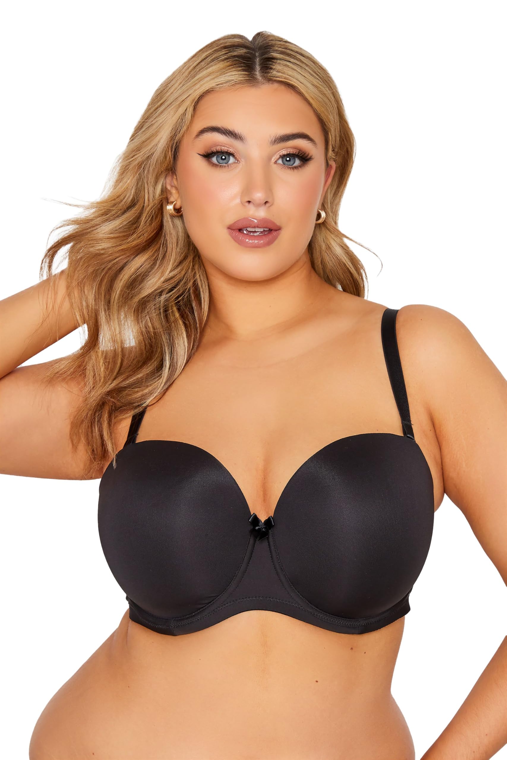 Yours Women's Black Moulded Underwired Full Cup Multiway Bra With Removable Straps - Plus Curve Size 46 / 46C
