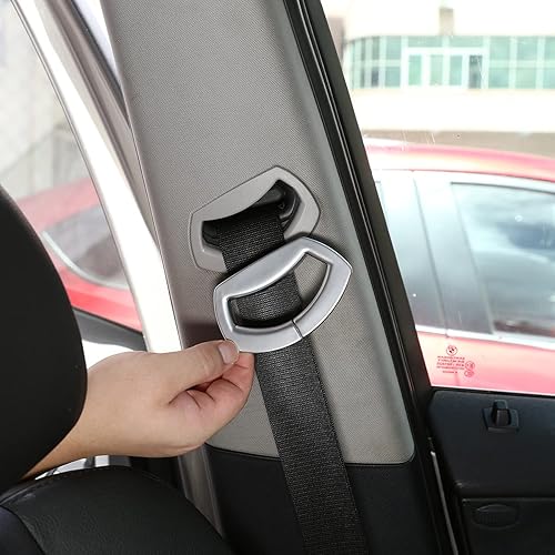 YIWANG ABS cromo asiento de coche cinturón de seguridad ajuste para BMW X3 E83 2006-2010 accesorios interiores (plata)