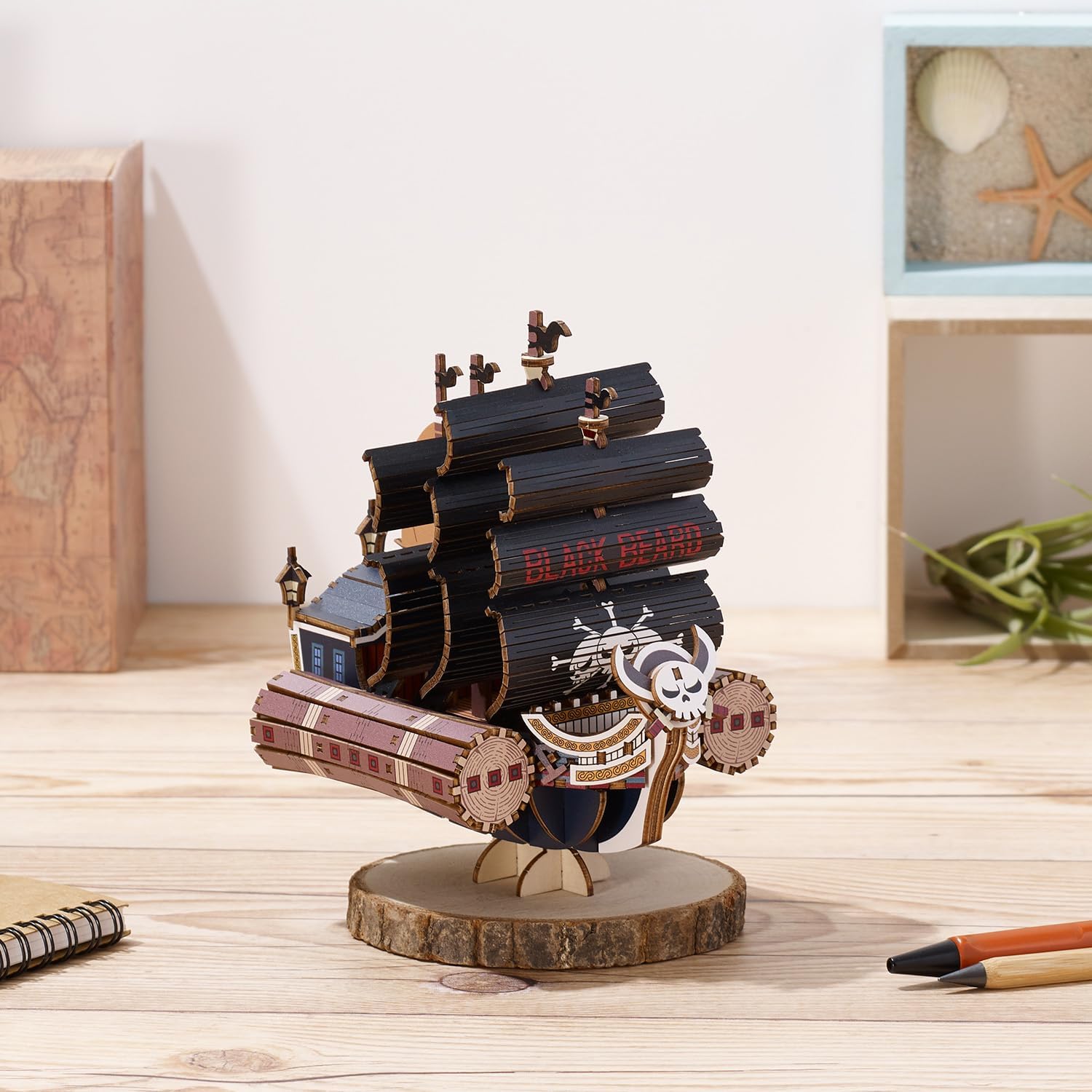 wa-gu-mi One Piece Saber of Xebec Wooden 3D Model Kit – Officially Licensed Anime Ship – 115-Piece DIY Craft for Fans, Hobbyists & Collectors – No Tools or Glue Needed