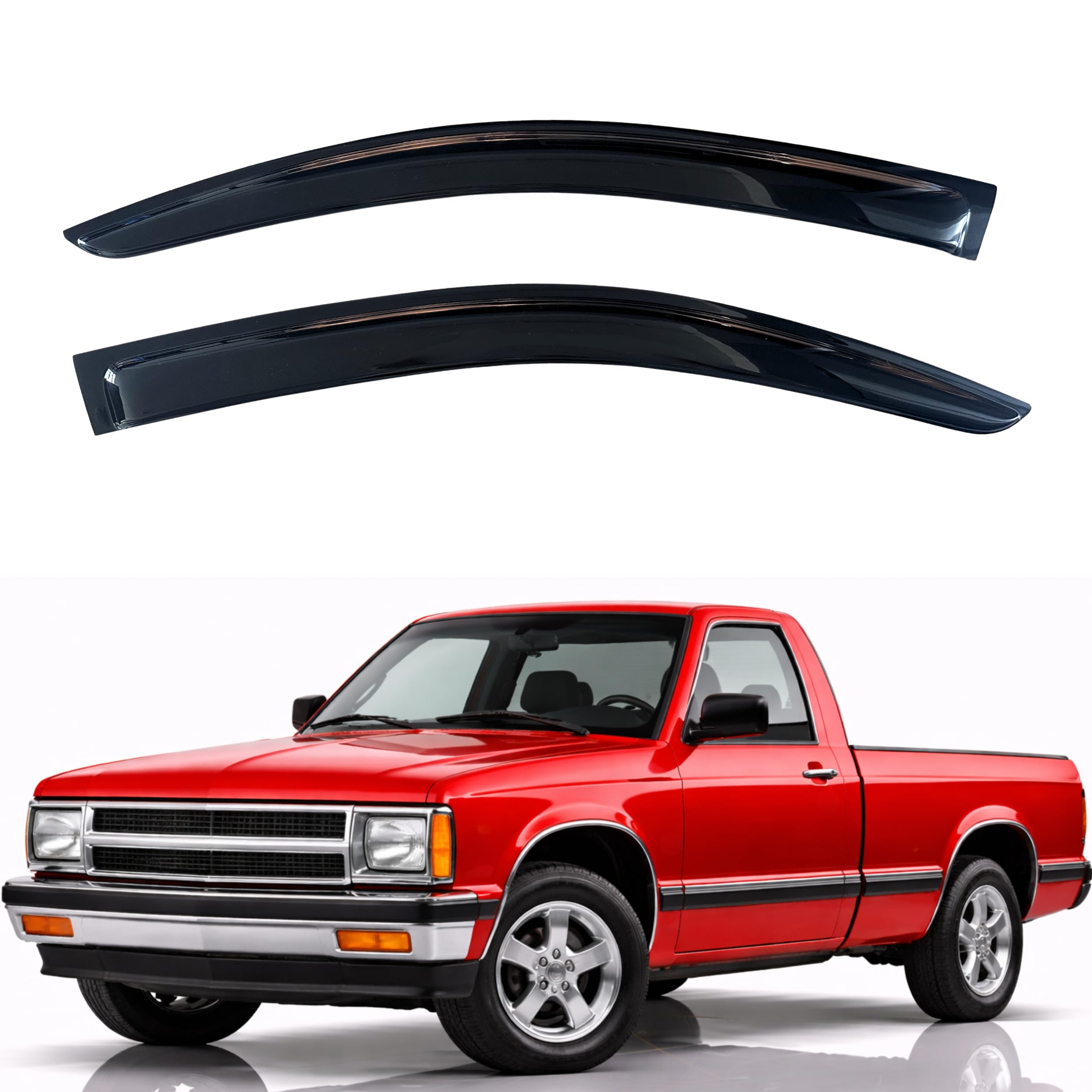 KPY Rain Guards Fit for 1982–1990 Chevrolet S10/GMC S15, 1983-1994 S10 Blazer/S15 Jimmy, Out-Channel Window Visors Vent Wind Deflectors 2PC, 1985-2005 Chevy Astro/GMC Safari, 1991-1993 GMC Sonoma