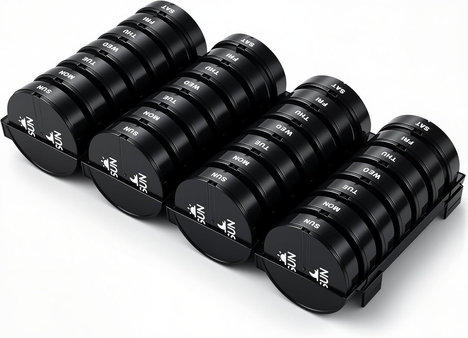 XL Monthly Pill Organizer 2 Times A Day, AM/PM One Month Pill Box 28 Day,Daily Pill Case Large 4 Week Big Compartments for Pills Vitamin Fish Oil Supplements (Black)