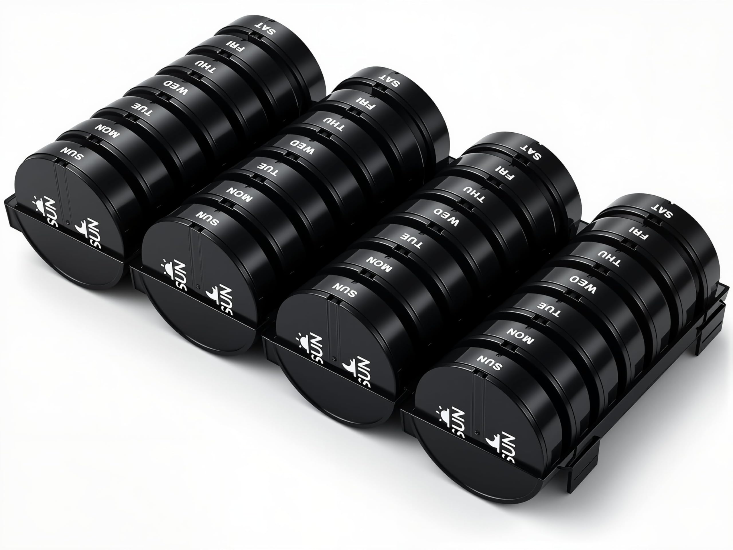 Organizador mensual de pastillas XL 2 veces al día, AM/PM Pastillero de un mes 28 días, pastillero diario grande para 4 semanas con compartimentos grandes para píldoras, vitaminas, suplementos de