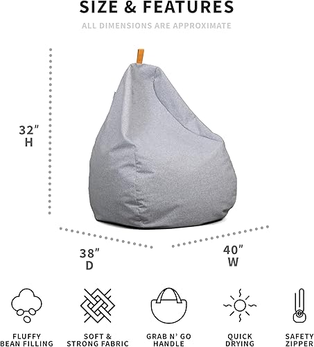 Miniatura 3 de Big Joe Tuft - Puf resistente a la intemperie, entretorcido de cerámica, resistente a la intemperie, tela con protección UV, lágrima de 3 pies