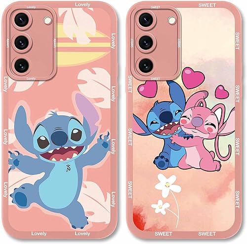 Miniatura 1 de Paquete de 2 fundas de teléfono de dibujos animados para Samsung Galaxy S22 5G de 6.1 pulgadas, funda protectora de anime con bonito diseño de