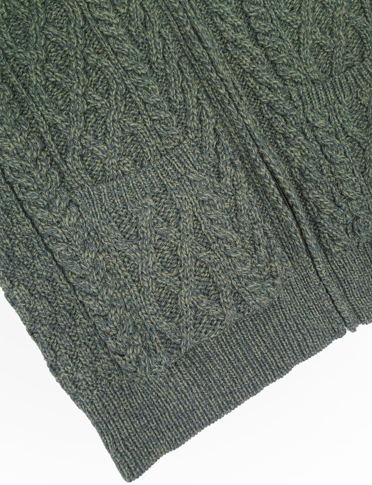 Aran Crafts Mens Zip Cardigan 100% Merino Wool, Made in Ireland - Image 4