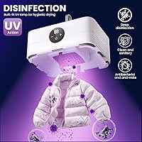 Vista 6 de Secadora de ropa portátil, mini secadora de lavandería con función de temporizador de 6 velocidades, secadora eléctrica plegable con bolsa de secado