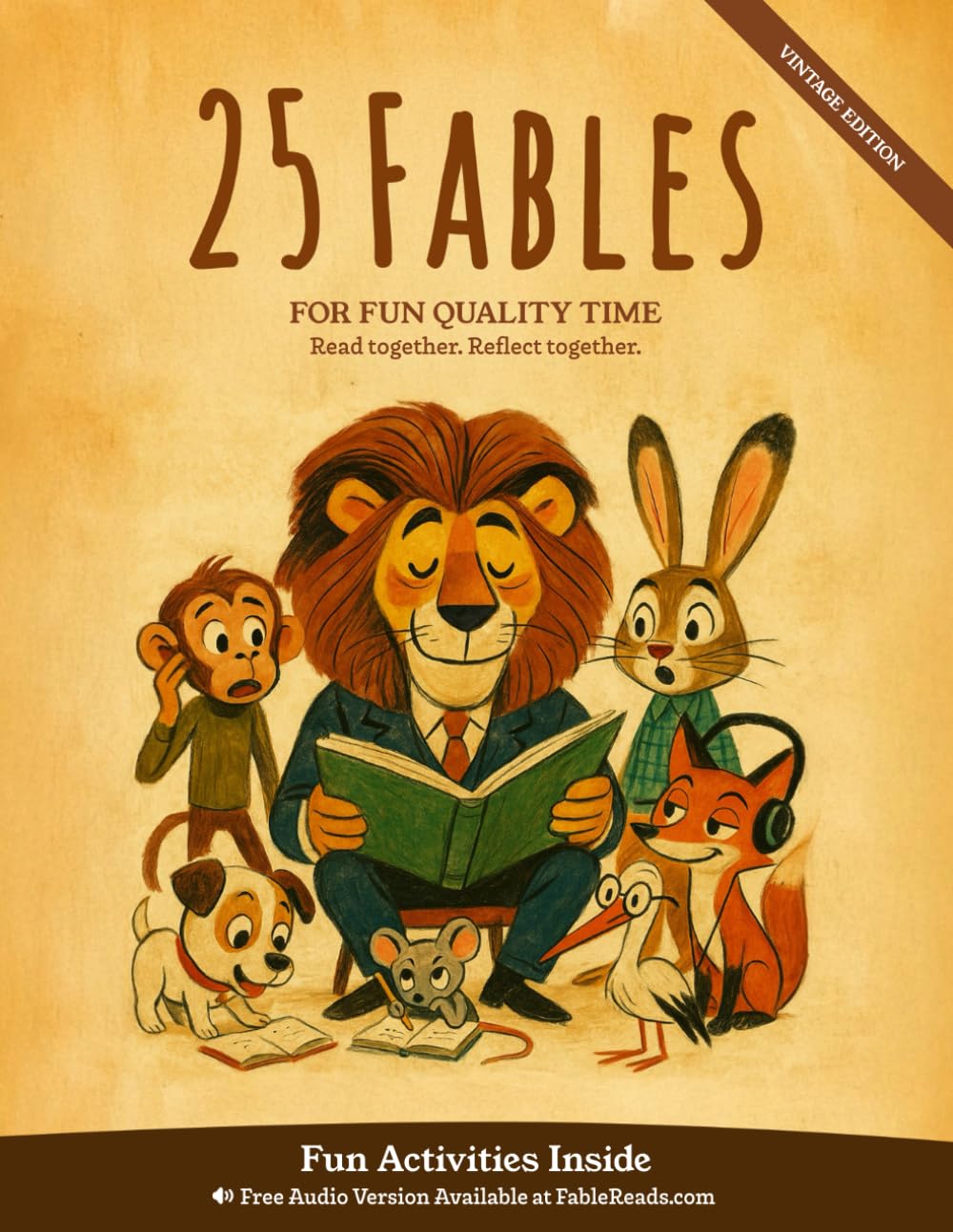 25 Fables for Fun Quality Time (Vintage Edition): A Collection of Timeless Stories with Life Lessons, Questions for Discussion and Fun Activities