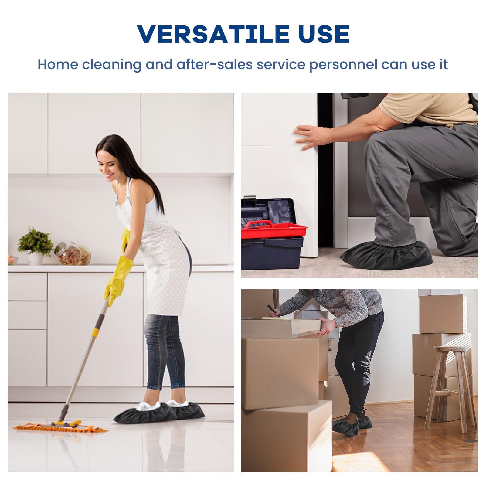 Paquete de 1000 fundas desechables antideslizantes para zapatos, fundas extragrandes duraderas para zapatos y botas, fundas de tela no tejida de primera calidad para botas de interior (500 pares)