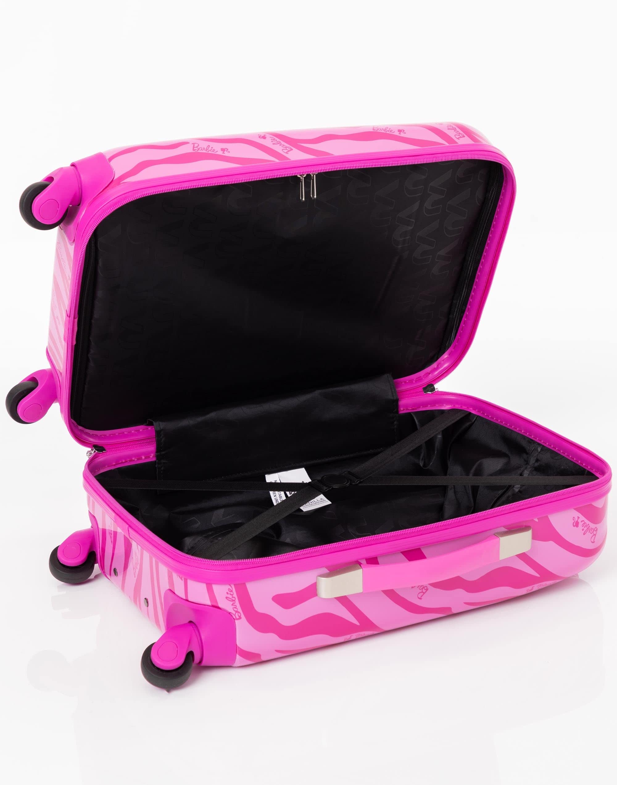 Barbie Valigia per adulti e bambini | Cabina Piccola, Media O Grande Opzioni Borsa Bagaglio | Ragazze Rosa Bambola Logo Copertina Rigida Da Donna Carry On Trolley Da Viaggio