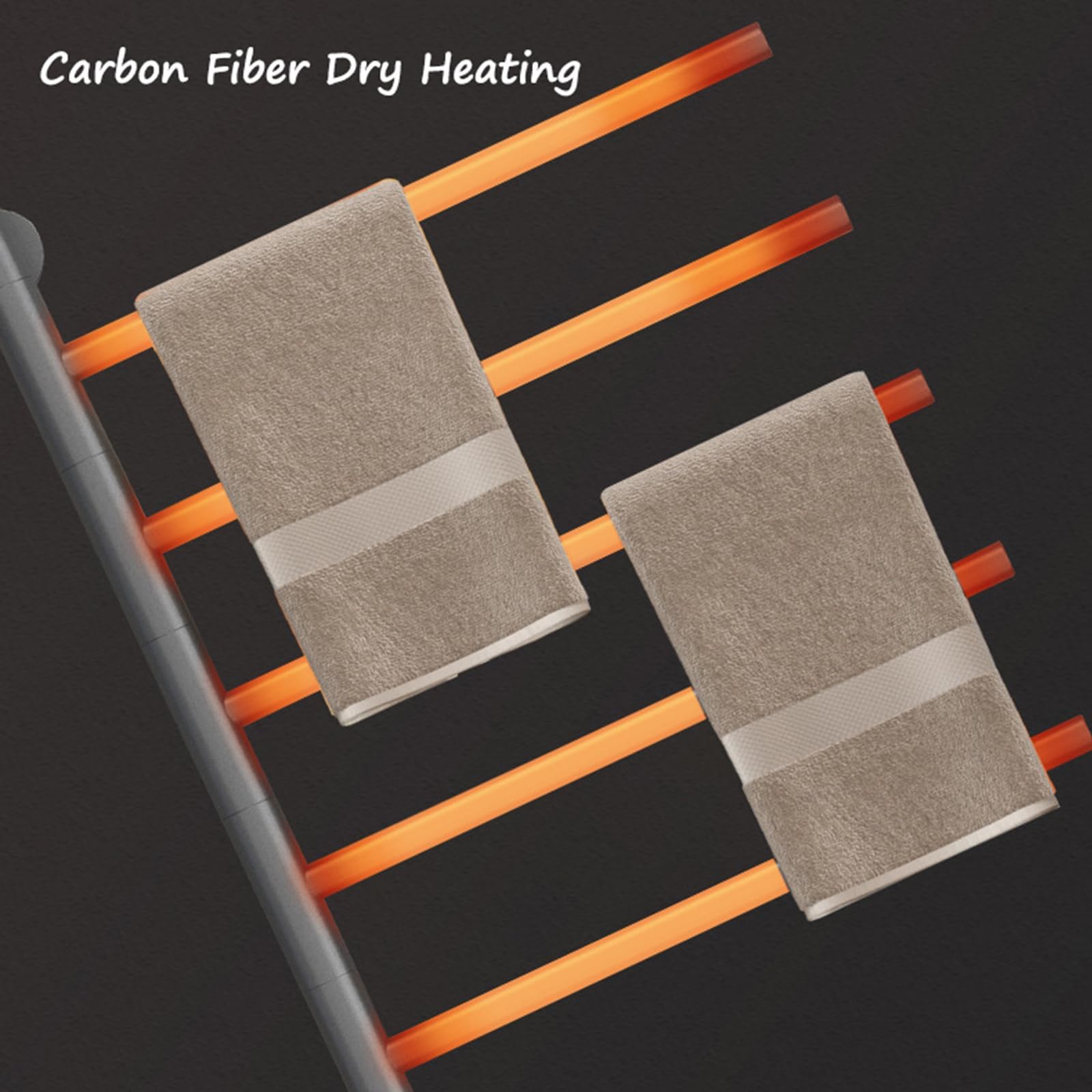 LONGTEAMOON Calentador de Toallas para baño, toallero calefactado con Temporizador, toallero eléctrico con pulverización de Polvo seco, Calentador de Toallas con diseño enchufable montado en,White