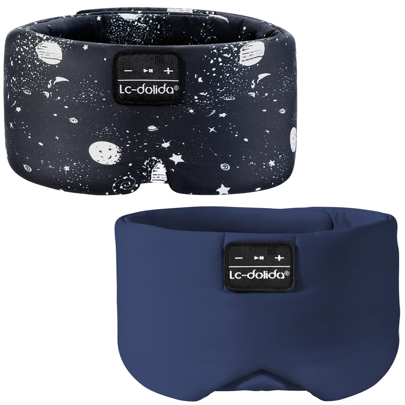 LC-dolida Sleep Mask with Bluetooth Headphones Ice Silk Sleep Mask with Bluetooth 5 4 Total Blackout Eye Mask