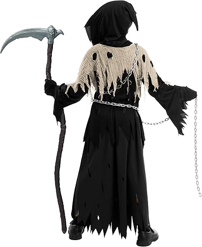 Miniatura 4 de Spooktacular Creations Disfraz de parca de ojos brillantes para niños, disfraz de Halloween para niños, Halloween, fiesta de disfraces