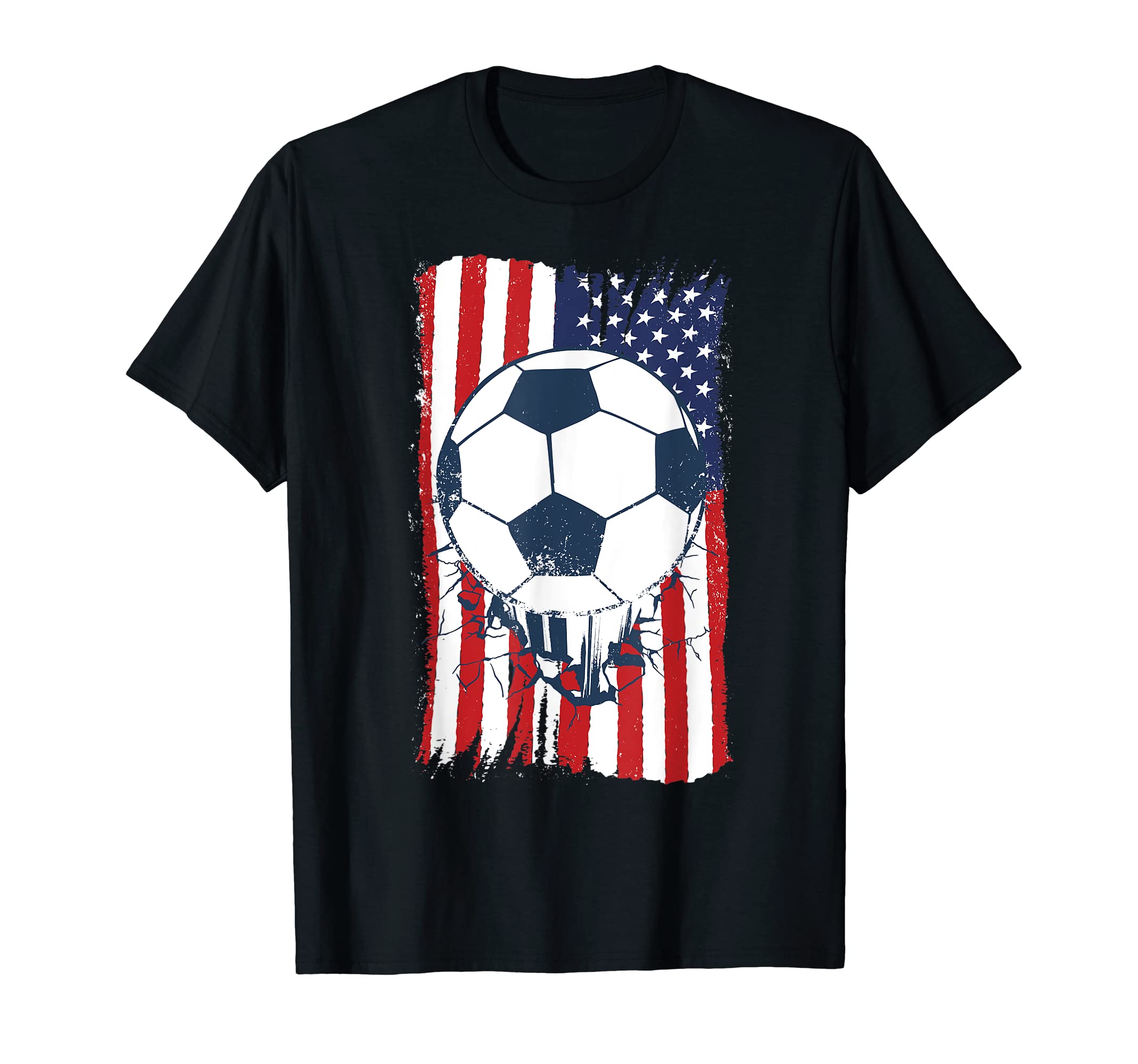 POSH POPULISoccer USA Flag tshirt, Soccer Ball Graphic Boys Kids T-Shirt