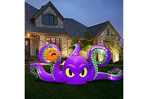 12Ft Giant Octopus Halloween Inflatables Purple Sticky Pumpkin