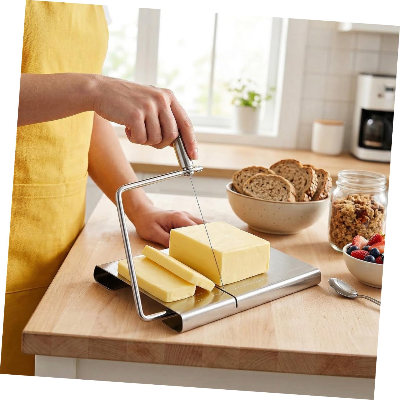 VICASKY 5 Stück Edelstahl Käsehobel Käseschneider mit Ergonomischem Griff Leichter Butter und Blockkäse Praktischer Hand Käseschneider für Präzises Schneiden und Einfache Reinigung