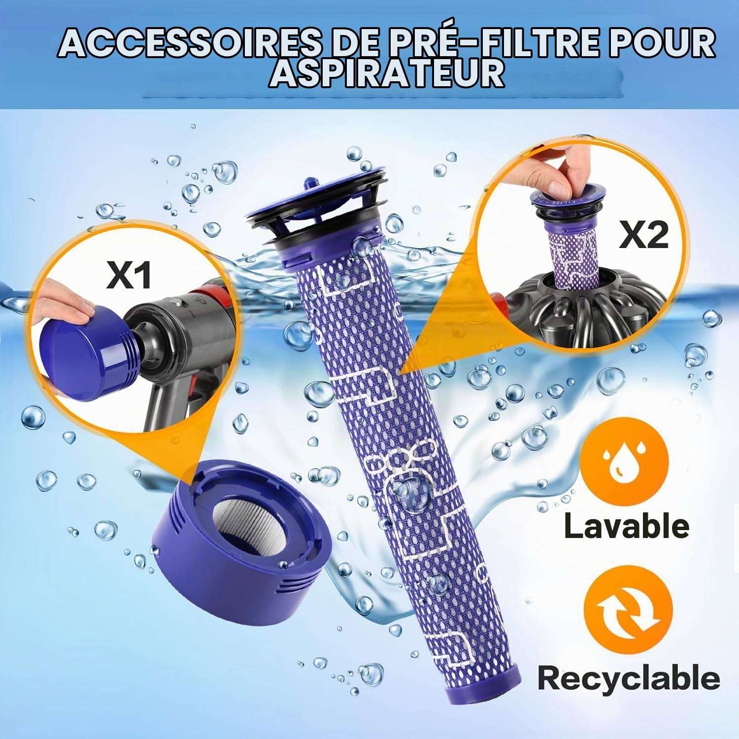 Batterie Remplacement Li-ION 8000 mAh pour Dyson V8, écran LCD, Compatible avec V8 Animal/Absolute/Motorhead/Fluffy/SV10