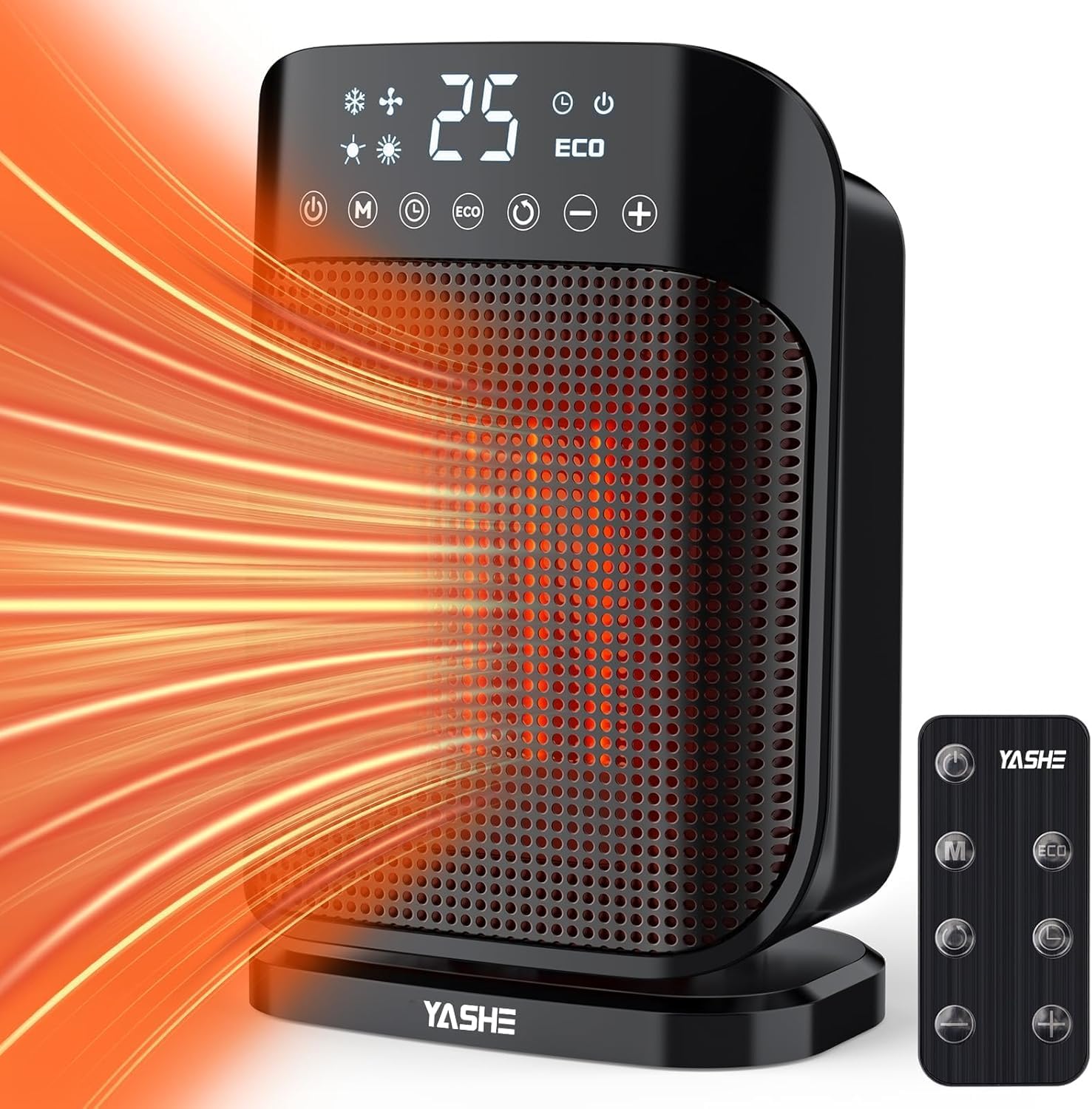 YASHE 1500W Oscillerende Keramische Ventilatorkachel Elektrische Verwarming Met Afstandsbediening Eco Modus 24 Uurs Timer Oververhittings En Kantelbeveiliging Kinderslot 3212298392