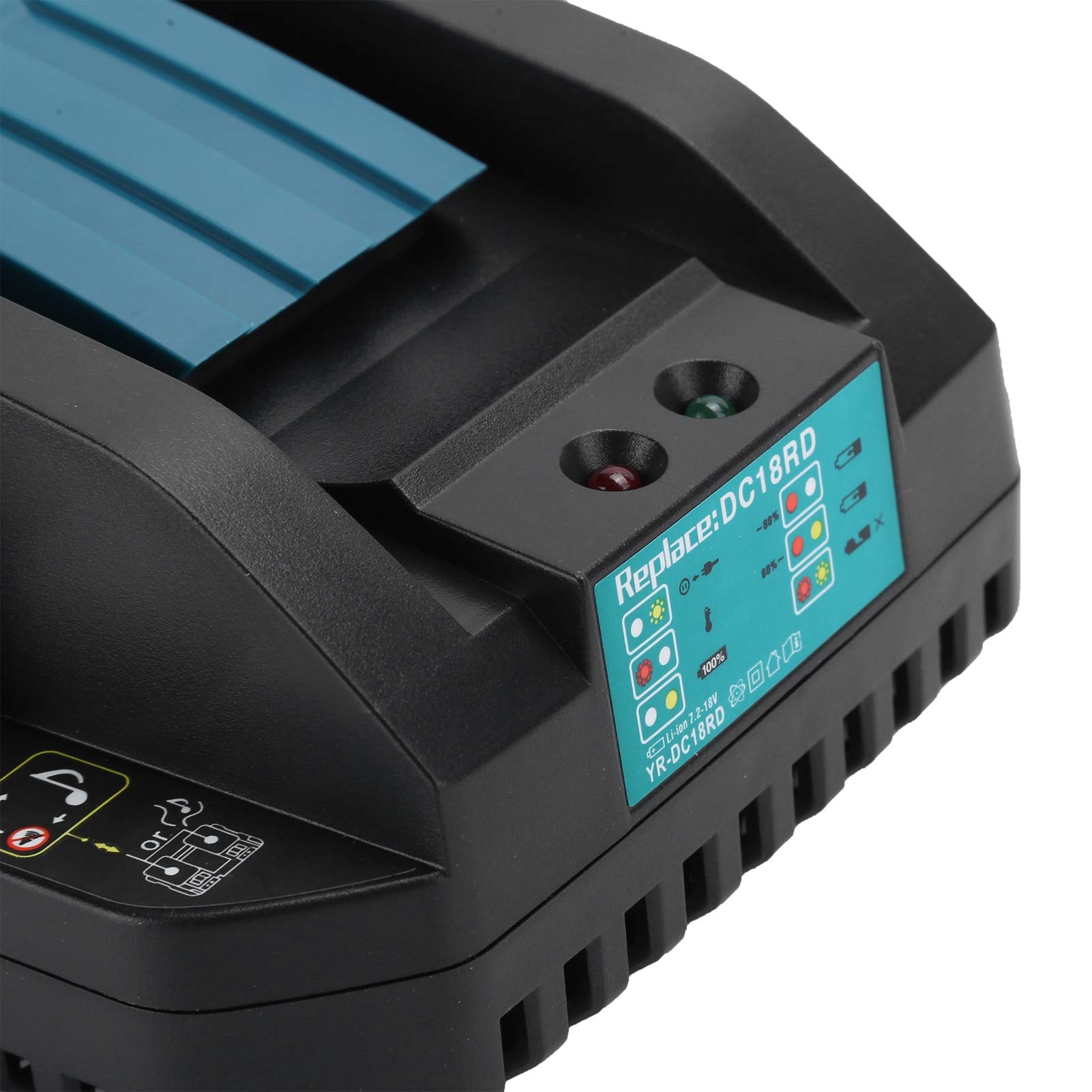 Caricabatterie Al Litio, Ricarica Musicale Incorporata con Promemoria Musicale di Carica Completa per Utensili Elettrici DC18RC 14,4 V 18 V (Spina europea)
