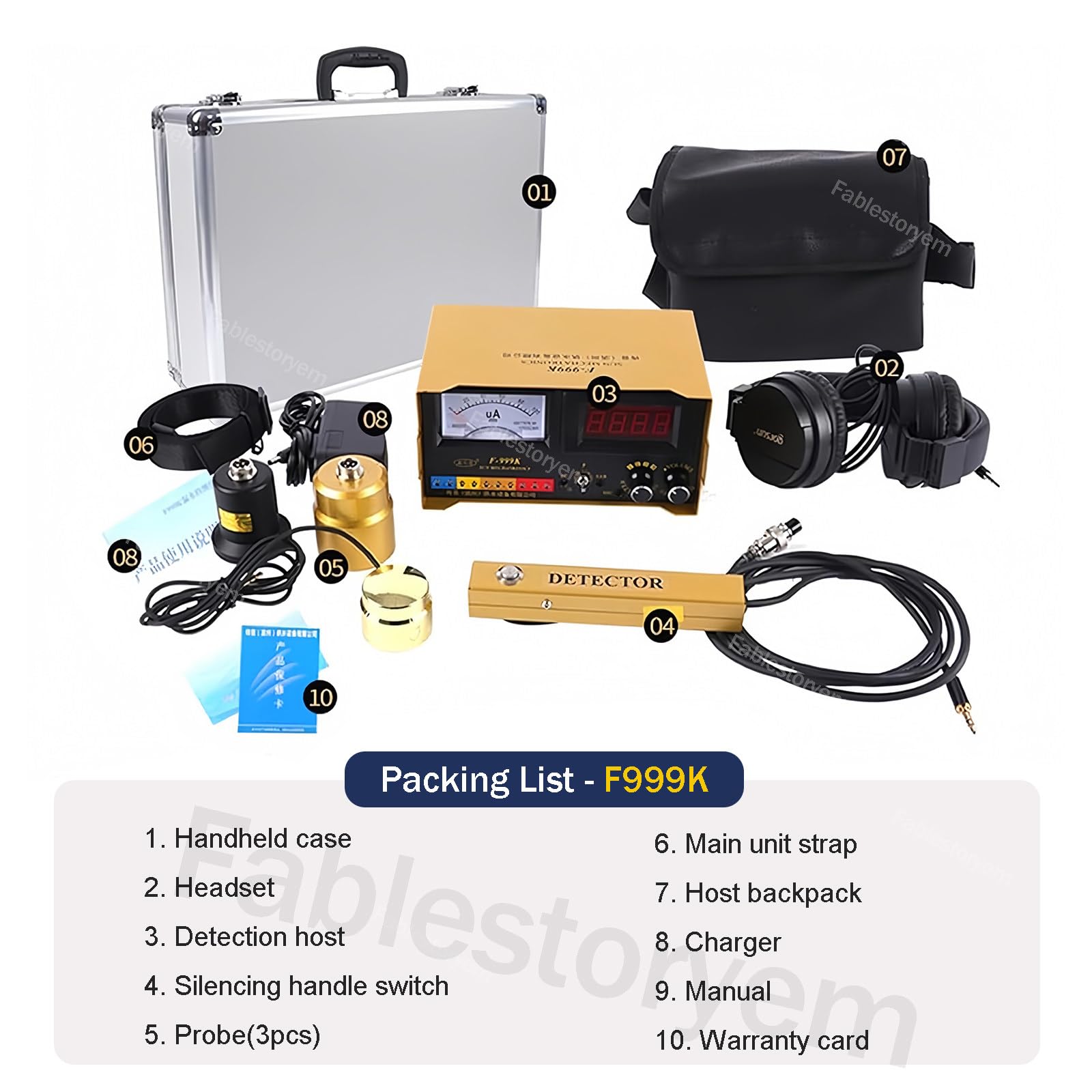 Kit detector de fugas de agua, sensor de fugas subterráneo, geófono para piscina y uso doméstico, 4 modos de frecuencia, monitor de fugas de tubería de agua