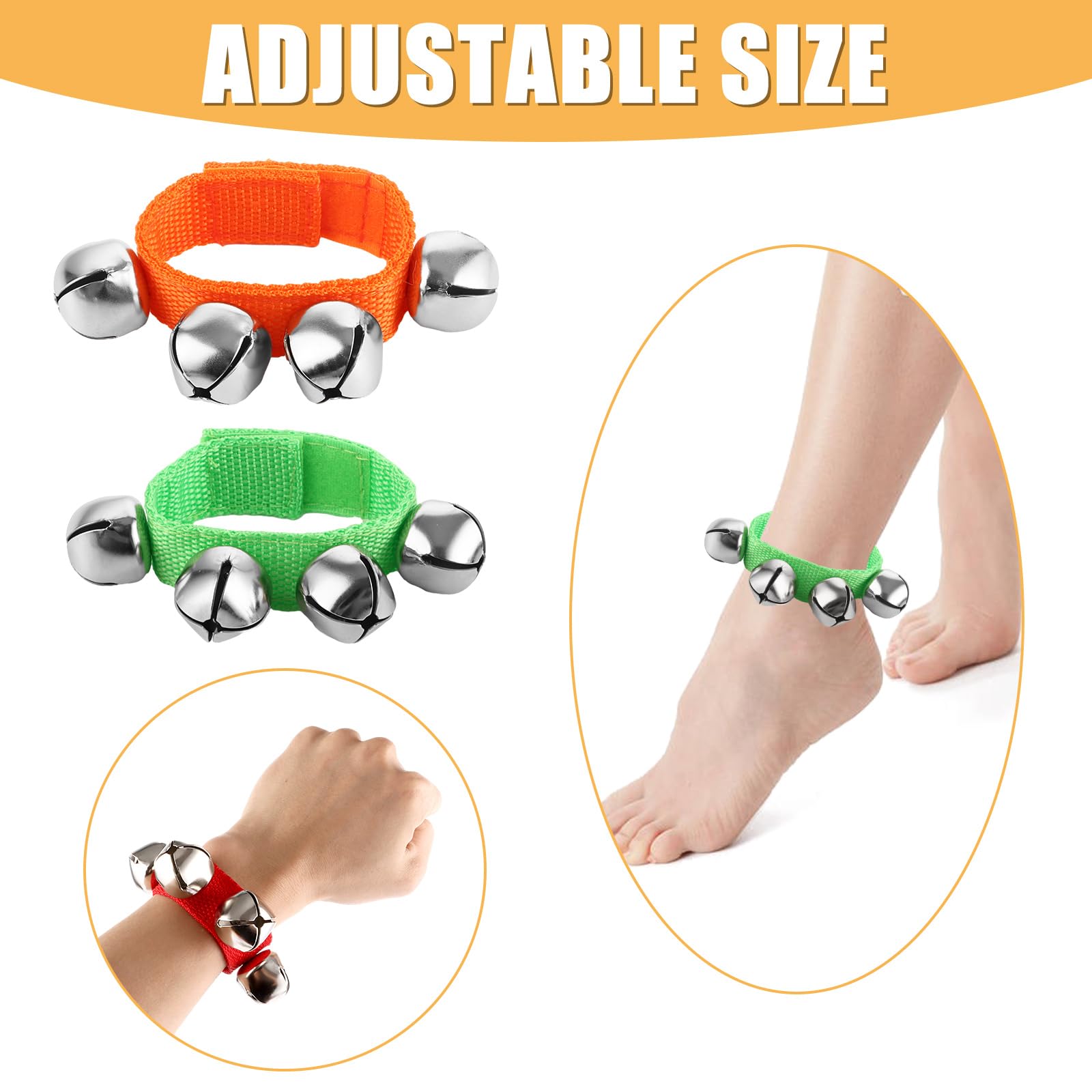 STARVAST 18 Stück Handgelenk Glocken,6 Farben Glocken Armbänder,Glockenband Set,Percussion Spielzeug Glöckchen Baby Kinder Band mit Strong Straps für Arme und Füße