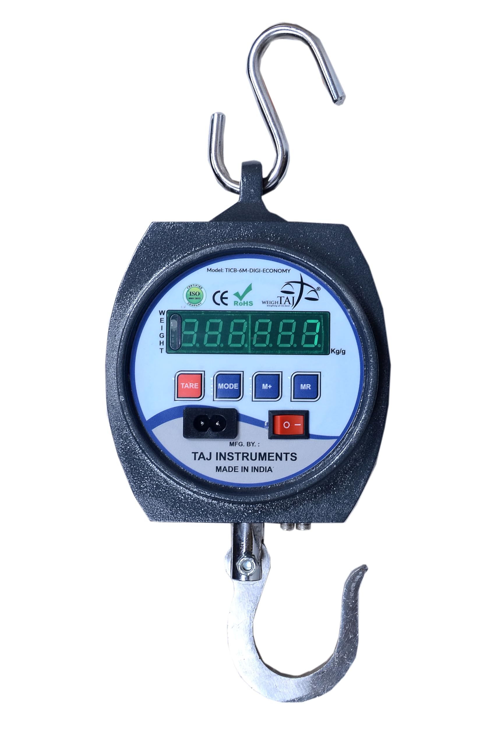 WeighTaj 200Kg Eco Digital Hanging Scale With 0.56" Green Led Display With Inbuilt Battery Backup - Ideal For Poultry, Fabrication, Industrial, Domestic, LPG Cylinder Delivery Use-image-14
