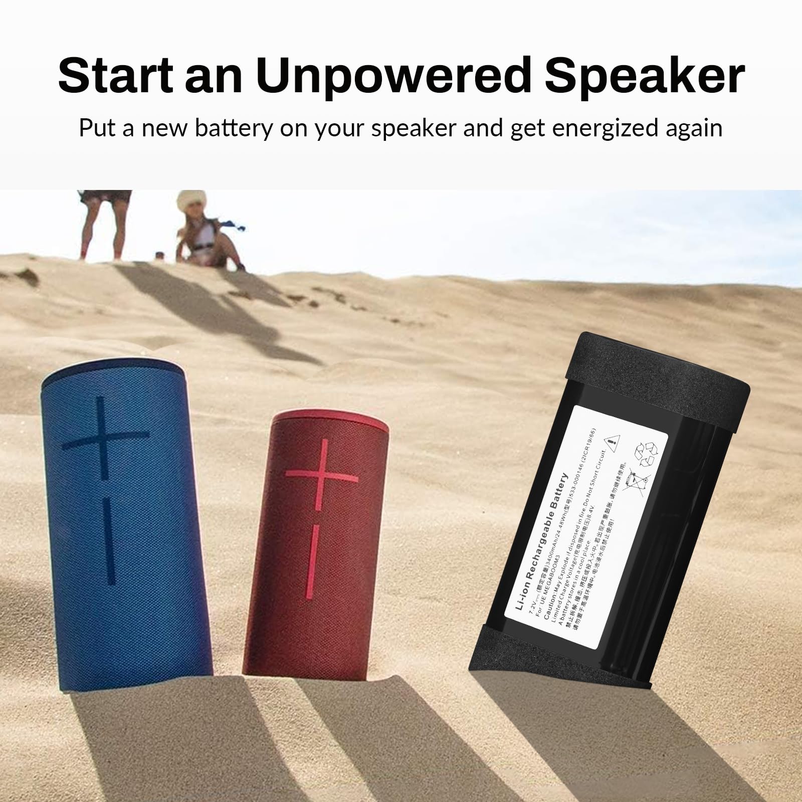 K KYUER 533-000146 Altavoces Batería para Logitech UE Megaboom, UE Megaboom 3, S-00171, S-00147 Wireless Bluetooth Speaker Altavoz Bluetooth portátil con batería Tools 533-000116 7.2V 3400mAh