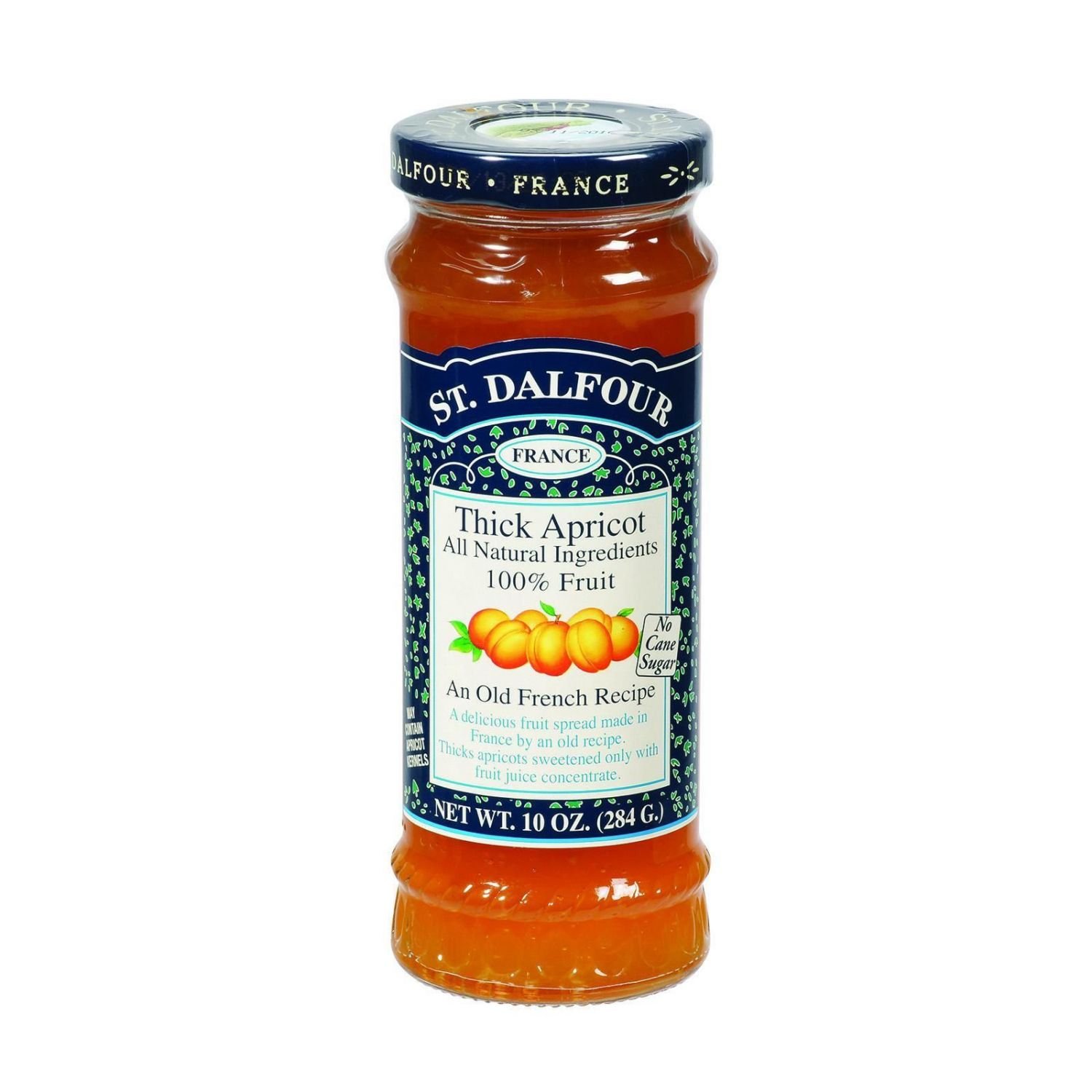 St Dalfour Fruit Spread - Deluxe - 100 Percent Fruit - Thick Apricot - 10 oz - Case of 6