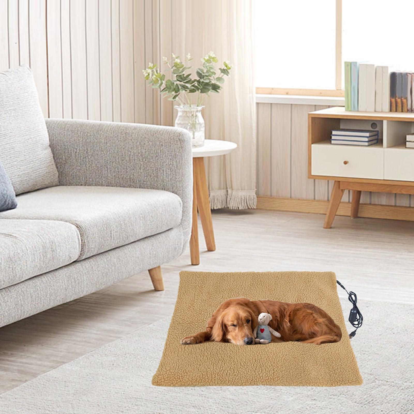 Tapis chauffant pour chien - Couverture électrique pour chat USB | contrôle de la température à cinq niveaux | thermique pour animaux de compagnie pour cage de chien d'intérieur Appartement Pa