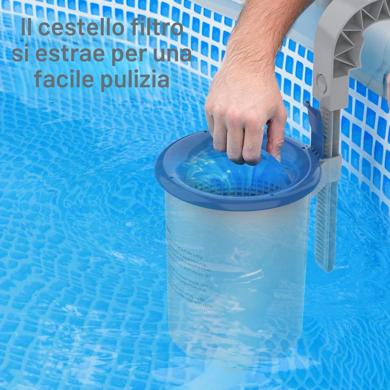 POOLAZA Skimmer di superficie per piscine fuori terra, supporto a parete per accessori di manutenzione della piscina per piscine gonfiabili, piscine in tubo e piscine con struttura in metallo